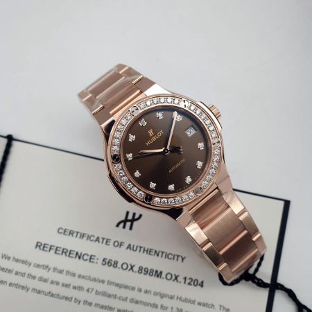 Hublot Classic Fusion King Gold Brown Diamonds Bracelet 38 mm 568.OX.898M.OX.1204