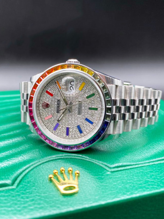 Rolex Datejust Rainbow Pave Tuning 36 mm 126200 CUSTOM