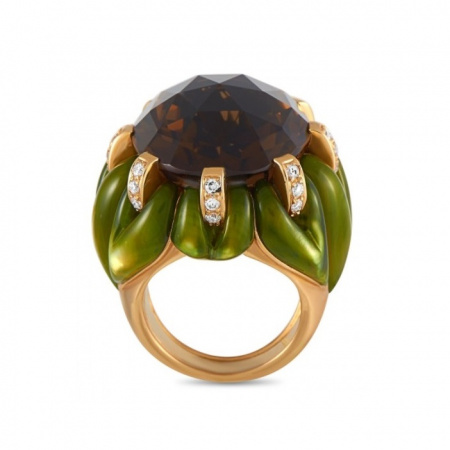 Кольцо Oro Trend Yellow Gold Smoky Quartz
