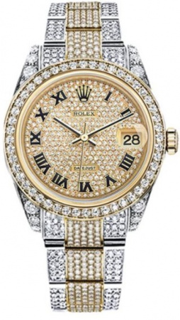 Rolex Datejust II Diamonds Twotone Full Pave Tuning 41 mm 126333 CUSTOM