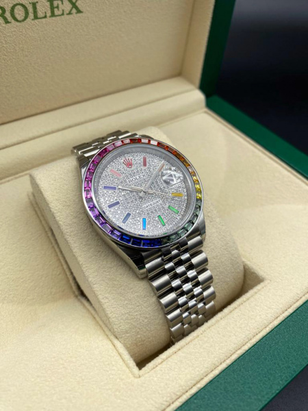 Rolex Datejust Rainbow Pave Tuning 36 mm 126200 CUSTOM