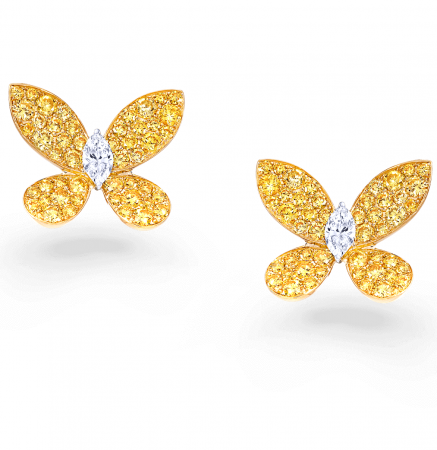 Серьги Graff Pavé Butterfly Stud Earrings