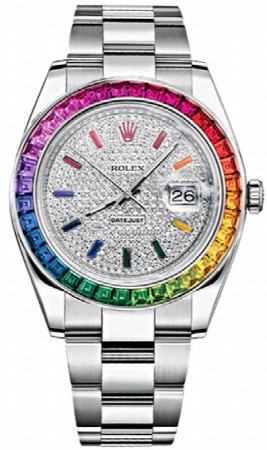 Rolex Datejust Rainbow Pave Tuning 36 mm 126200 CUSTOM