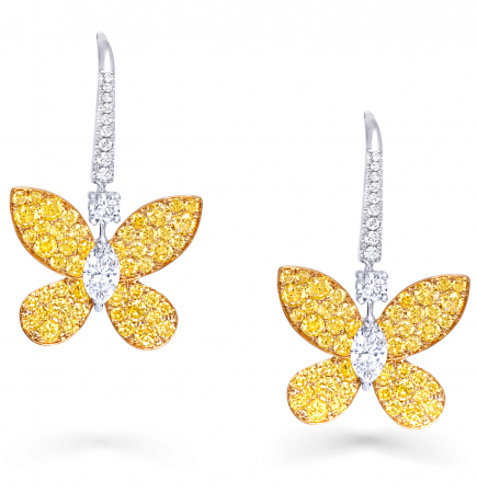Серьги Graff Pavé Butterfly Drop Earrings