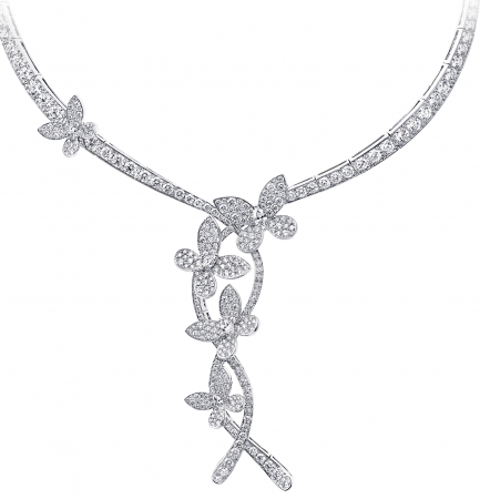 Колье Graff Triple Pavé Butterfly Necklace RGN 370B