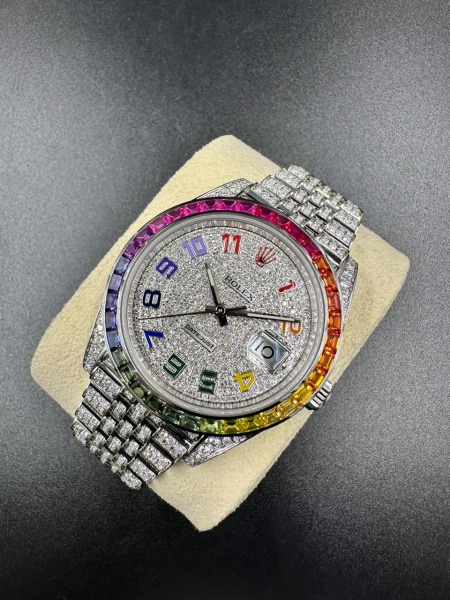 Rolex Datejust Rainbow Full Pave Tuning 41 mm 126300 CUSTOM