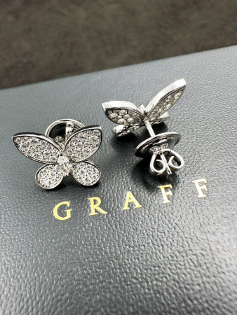 Серьги Graff Pave Butterfly Diamond Small Stud Earrings RGE1152