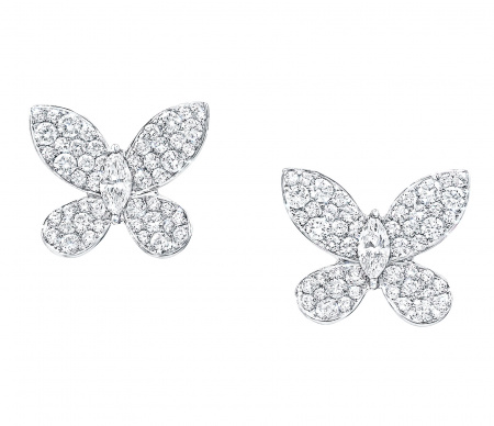 Серьги Graff Pave Butterfly Diamond Small Stud Earrings RGE1152