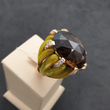 Кольцо Oro Trend Yellow Gold Smoky Quartz
