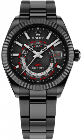 Rolex DiW Sky-Dweller World Timer Black Red CUSTOM
