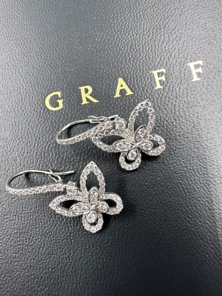 Серьги Graff Butterfly Silhouette Diamond Drop Earrings RGE 1617