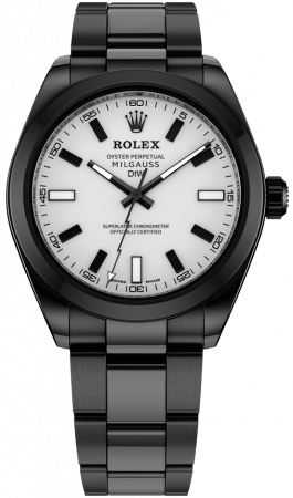 Rolex DiW Oyster Milgauss Black & White CUSTOM
