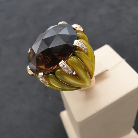 Кольцо Oro Trend Yellow Gold Smoky Quartz