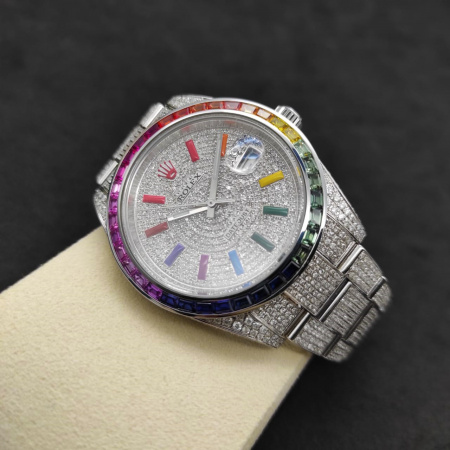 Rolex Datejust II Rainbow Full Pave Tuning 41 mm 126300 CUSTOM