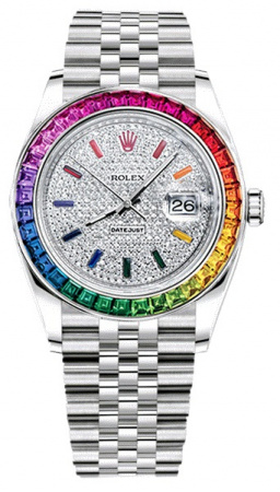 Rolex Datejust Rainbow Pave Tuning 36 mm 126200 CUSTOM