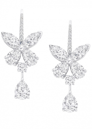 Серьги Graff Classic Butterfly Single Motif Pear Shape Diamond Drop Earrings RGE 146