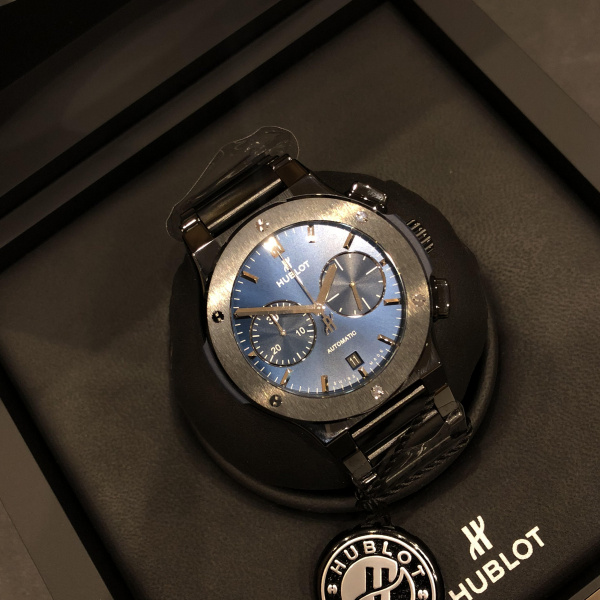 Hublot Classic Fusion Chronograph Ceramic Blue Bracelet 45mm