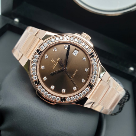 Hublot Classic Fusion King Gold Brown Diamonds Bracelet 38 mm 568.OX.898M.OX.1204