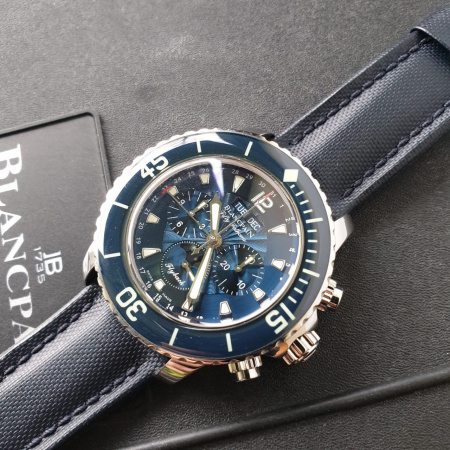 Blancpain Fifty Fathoms Flyback Chronograph Complete Calendar Moon Phase 5066F-1140-52B
