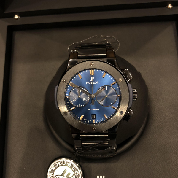 Hublot Classic Fusion Chronograph Ceramic Blue Bracelet 45mm