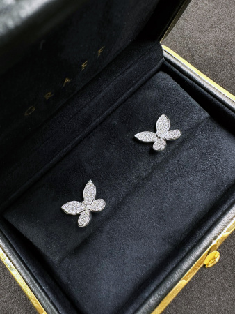 Серьги Graff Pave Butterfly Diamond Small Stud Earrings RGE1152